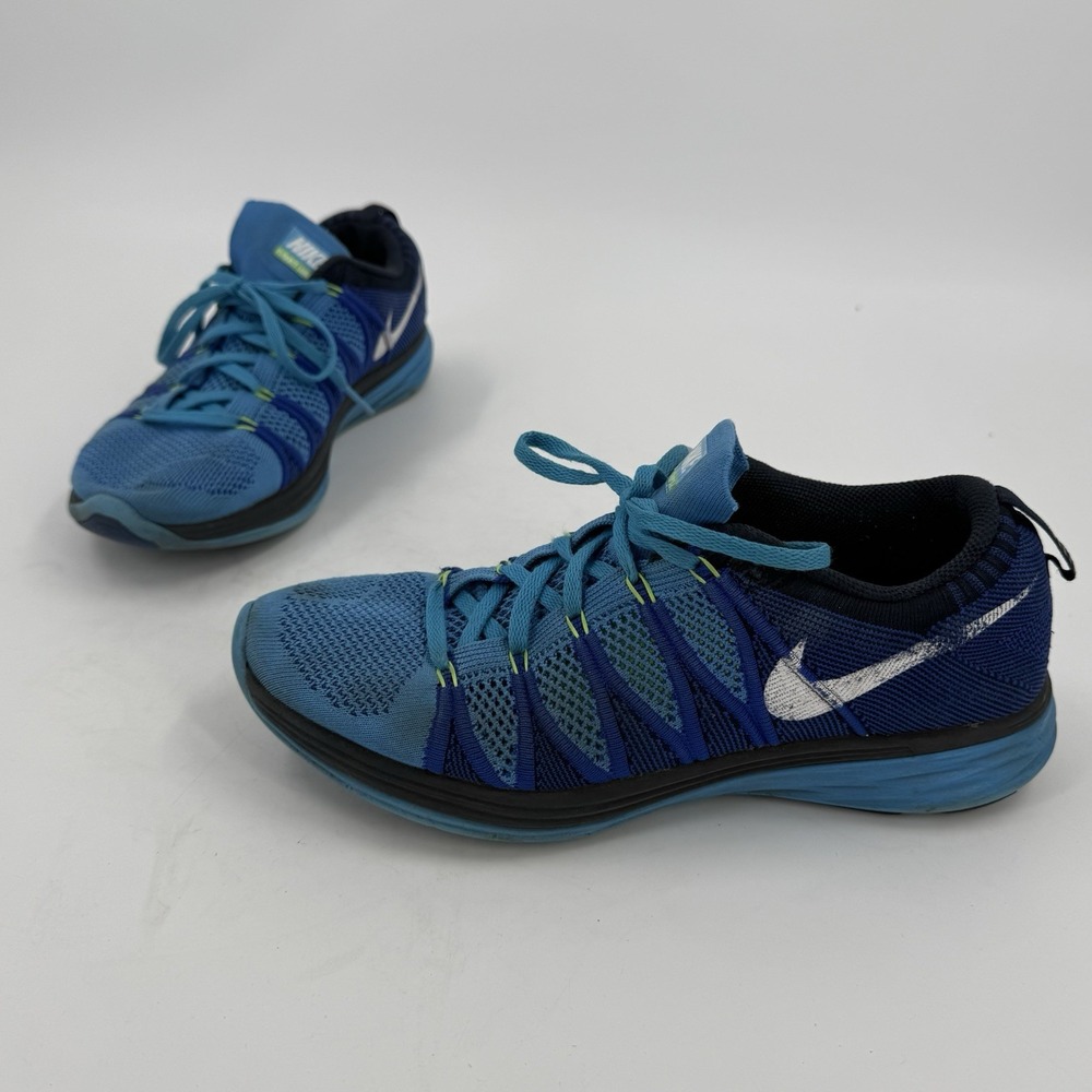 Nike Flyknit Lunar2 Women's Size 9 Blue Running Athletic Sneakers 620658-414